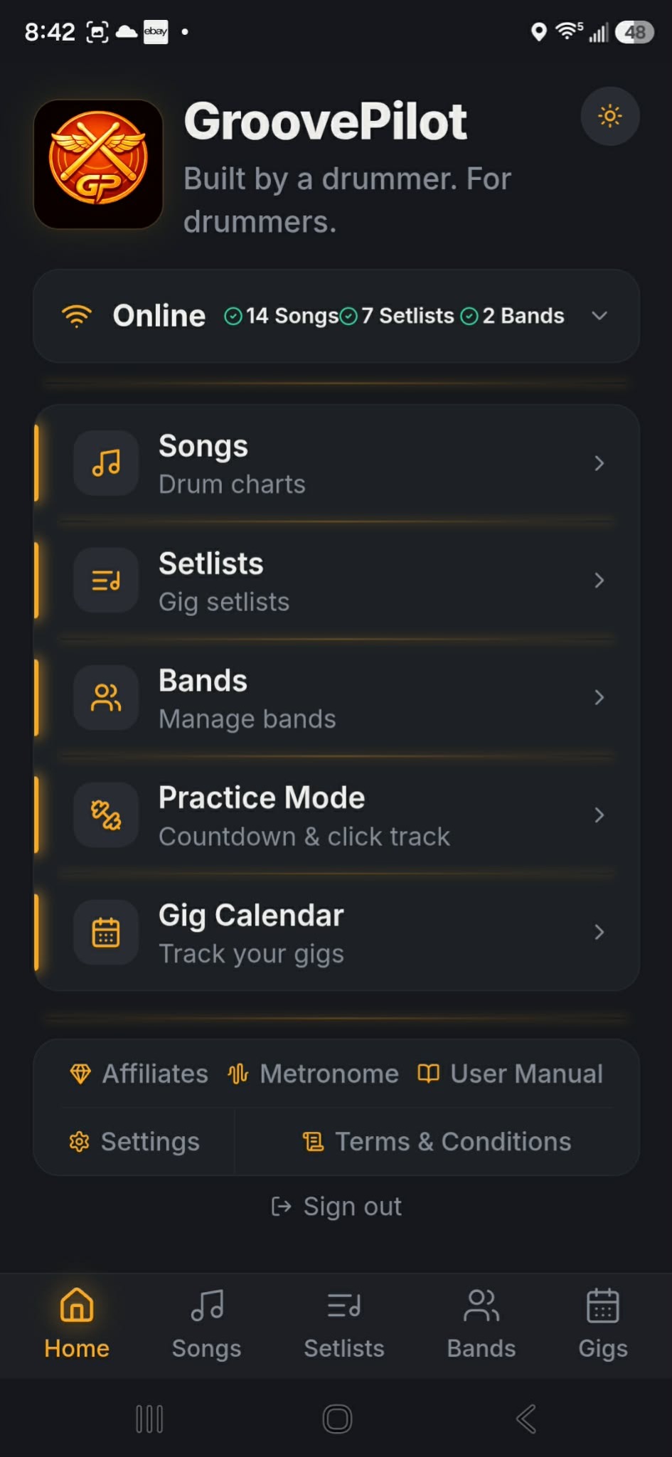 GroovePilot home